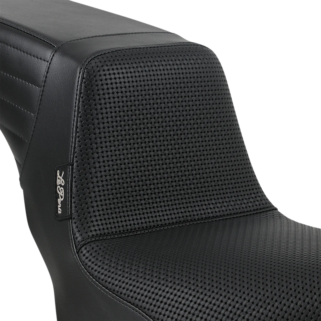 Le Pera Kickflip Seat - Basketweave - Black - Softail '18-'23 LYX-590BW - Side View