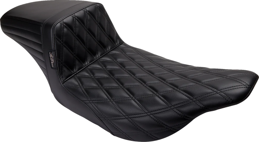 Le Pera Kickflip Seat - Double Diamond - Black - FL '97-'07 LH-597DD - Main Product View