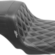 Load image into Gallery viewer, Le Pera Kickflip Seat - Double Diamond w/White Stitching - Black - FXD '06-'17 LK-591DD-WHITE - Main Product View