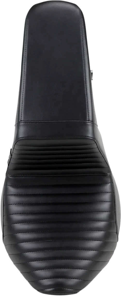 Le Pera Kickflip Seat - Pleated - Black - Softail '18-'23 LYR-590PT - Back View