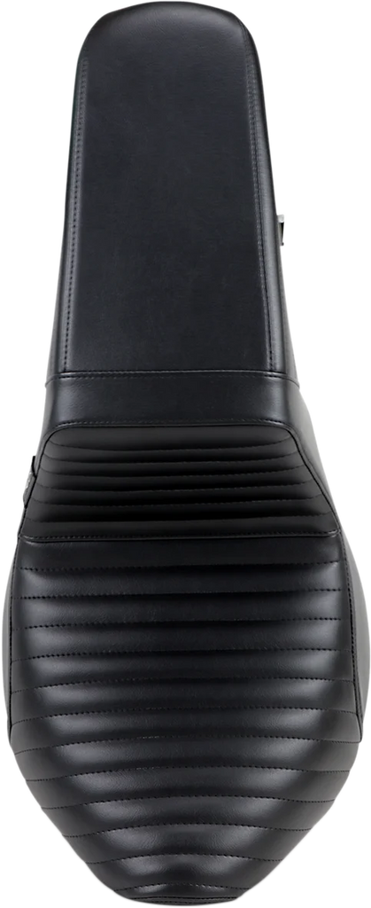 Le Pera Kickflip Seat - Pleated - Black - Softail '18-'23 LYR-590PT - Back View