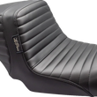 Load image into Gallery viewer, Le Pera Kickflip Up Front Seat - Pleated - Black - Dyna '06-'17 LKU-591PT - Main Product View