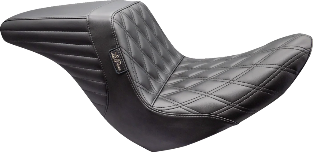 Le Pera Kickflip Up Front Seat - Pleated - Black - Dyna '06-'17 LKU-591PT - Side View