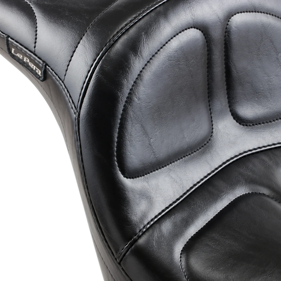 Le Pera Maverick Daddy Long Legs Seat - Black - Stitched - FL/FX '06-'17 LK-910DL - Side View