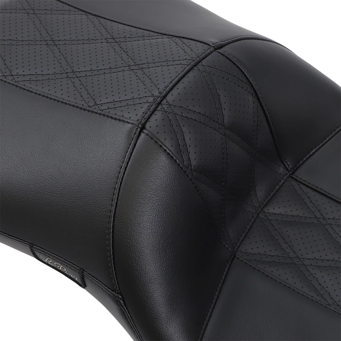 Le Pera Maverick Daddy Long Legs Seat - Black w/ Black HR Inlay - Double Diamond - FL '08-'22 LK-957DLHR2 - Side View