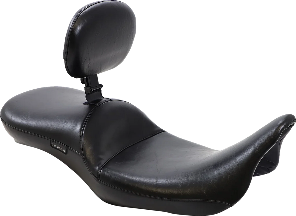 Le Pera Maverick Daddy Long Legs Seat - With Backrest - Black - Smooth - FL '08-'23 LK-957DLBRS - Main Product View