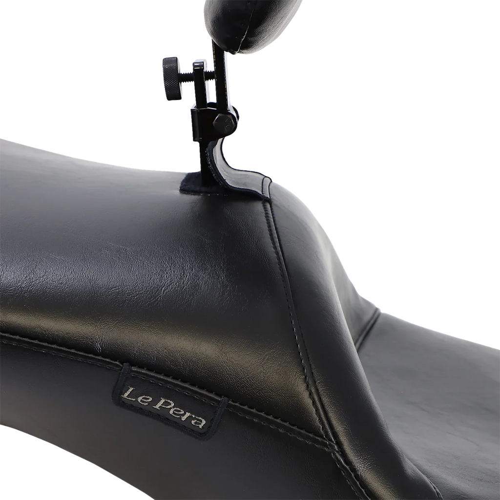 Le Pera Maverick Daddy Long Legs Seat - With Backrest - Black - Smooth - FL '08-'23 LK-957DLBRS - Side View