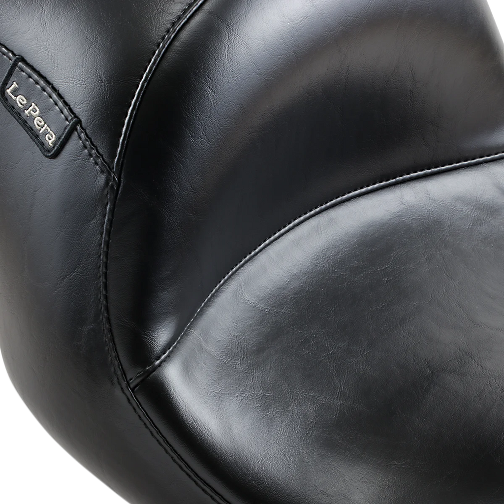 Le Pera Maverick Seat - Up-Front - Without Backrest - Smooth - Black - FL '08-'23 LKU-957S - Side View