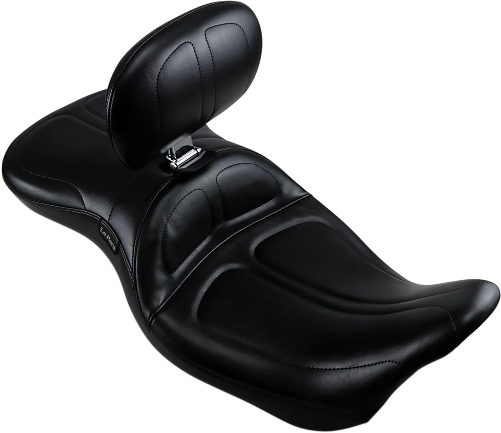 Le Pera Maverick Seat - with Backrest - Stitched - Black - FL '08-'23 LK-957BR - Main Product View