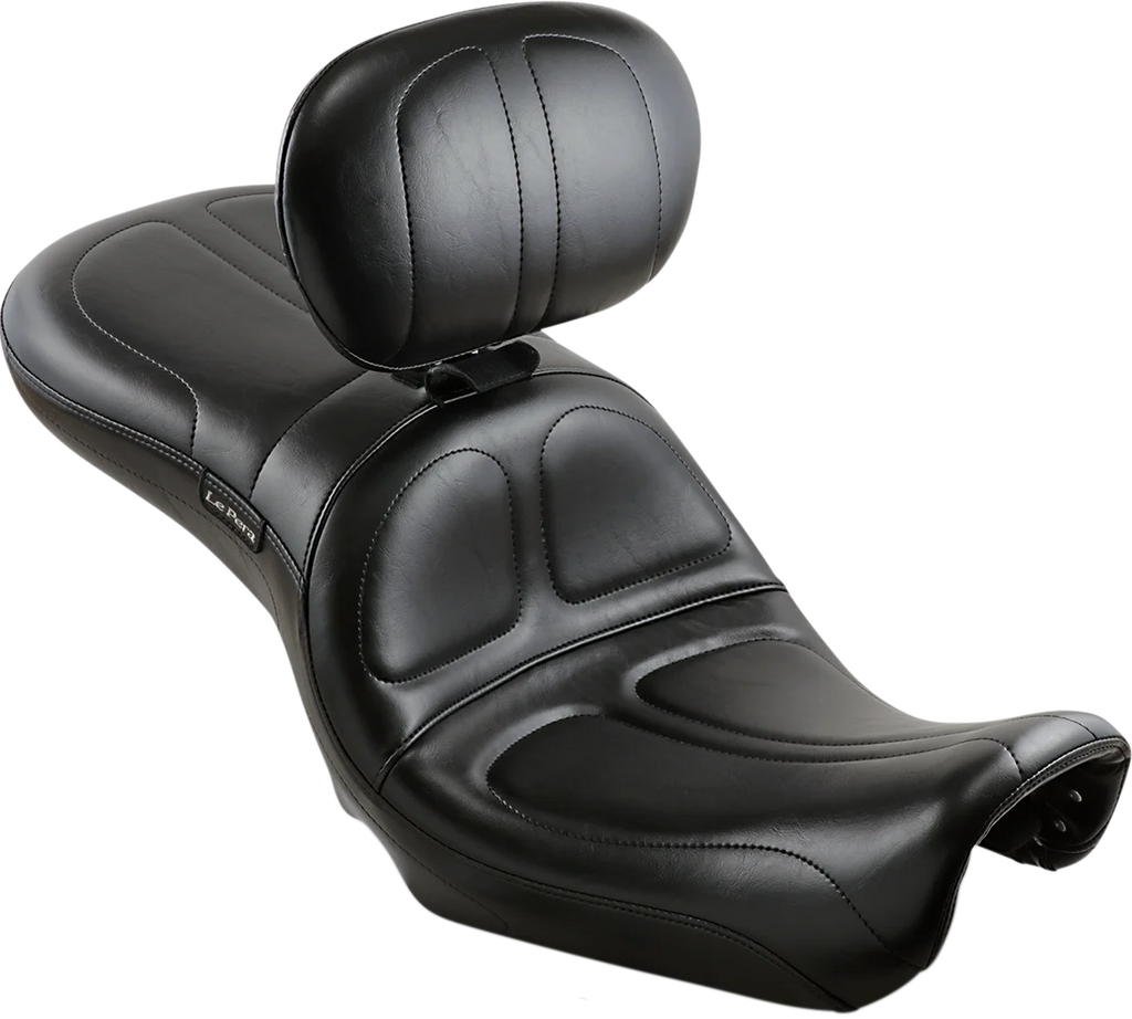 Le Pera Maverick Seat - with Backrest - Stitched - Black - FLD/FXD '06-'17 LK-970BR - Main Product View