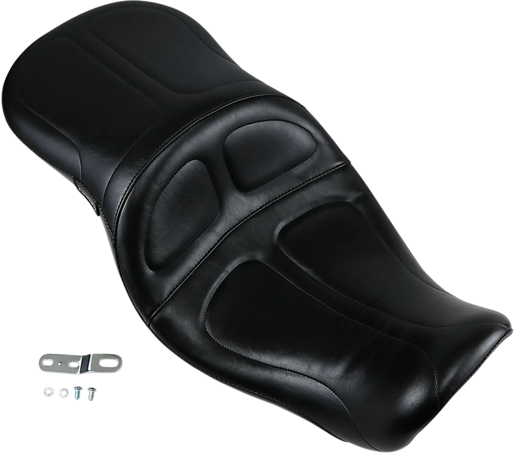 Le Pera Maverick Seat - without Backrest - Stitched - Black - FLD/FXD '06-'17 LK-970 - Side View