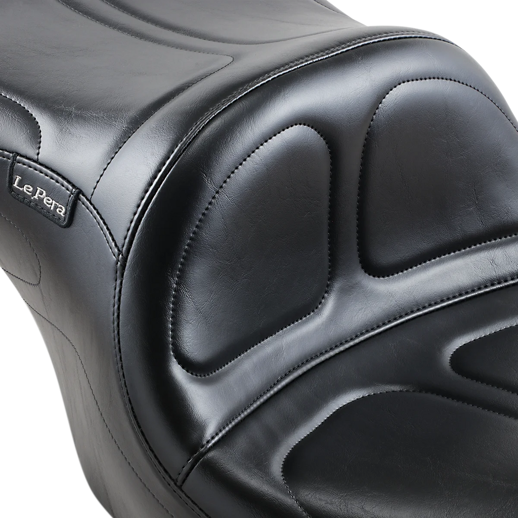 Le Pera Maverick Seat - without Backrest - Stitched - Black - FLH/FLT '02-'07 LH-957 - Back View