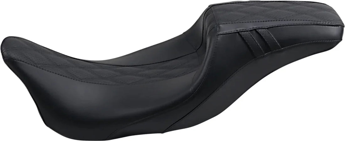 Le Pera Outcast Daddy Long Legs Seat - 2-Up - w/o Backrest - Smooth - Black - FL '08-'23 LK-997DL - Detail View