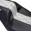 Load image into Gallery viewer, Le Pera Outcast GT Seat - Full-Length - w/o Backrest - Black Double Diamond w/White Inlay - FL '08-'23 LK-987GT1 - Back View