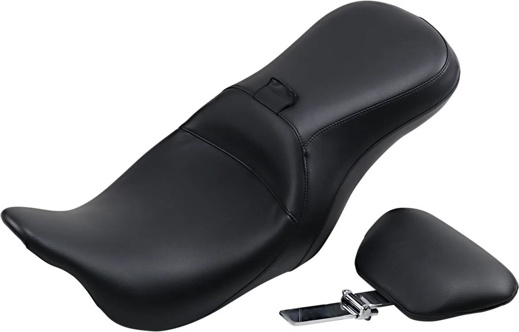 Le Pera Outcast Seat - 2-Up - With Backrest - Smooth - Black - FL '08-'23 LK-997BR - Main Product View