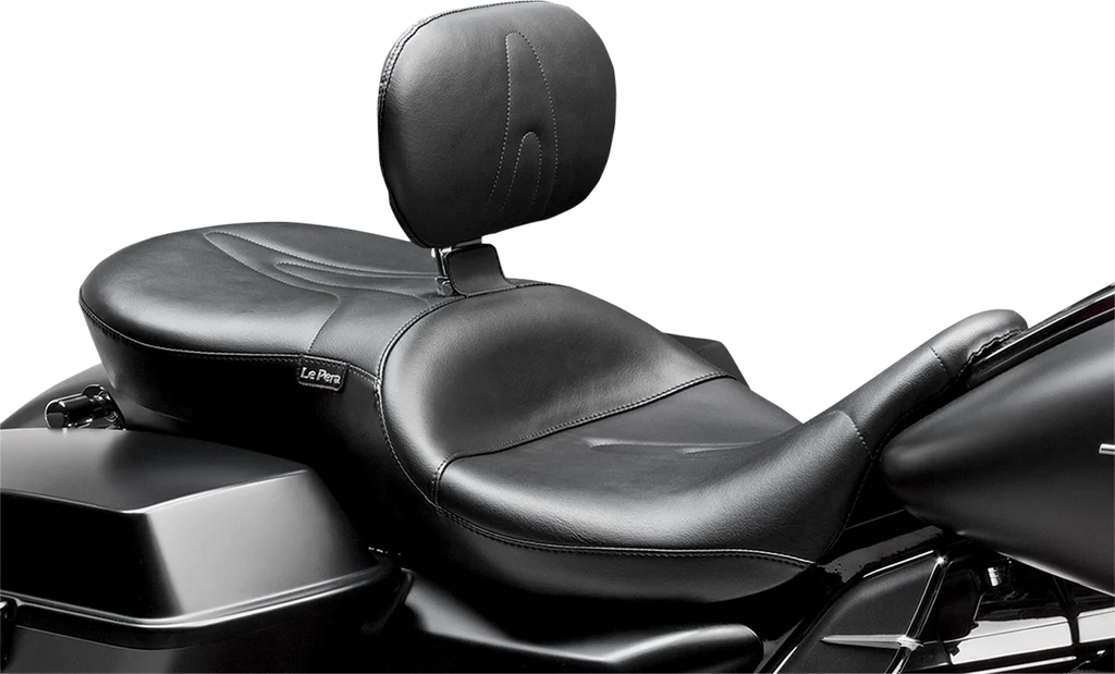 Le Pera RT66 Seat - With Backrest - Stitched - Black - FL '08-'23 LK-767BR - Main Product View