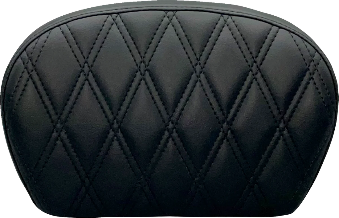 Le Pera Sissy Bar Pad - Large - GT 1/HR 1 Inlay - Dull Black L-SBP01GT/HR1 - Side View