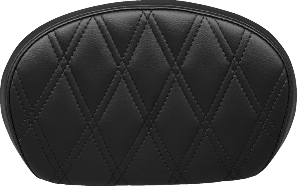 Le Pera Sissy Bar Pad - Medium - Double Diamond - Dull Black L-SBP02DD-DULL - Main Product View