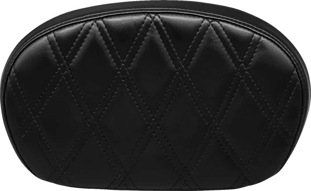 Le Pera Sissy Bar Pad - Medium - Double Diamond - Shiny Black L-SBP02DD-SH - Main Product View