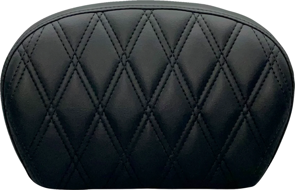 Le Pera Sissy Bar Pad - Medium - Pleated - Shiny Black L-SBP02PT-SH - Side View