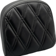 Load image into Gallery viewer, Le Pera Sissy Bar Pad - Small - Double Diamond - Dull Black L-SBP03DD-DULL - Main Product View