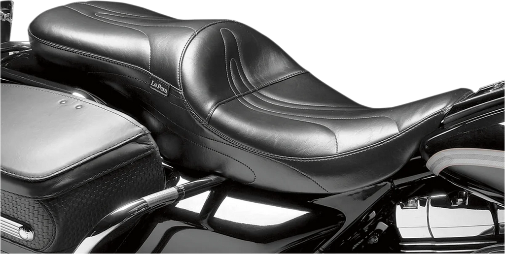 Le Pera Sorrento 2-Up Seat - Full-Length - Stitched - Black - XL '82-'03 LT-906 - Side View