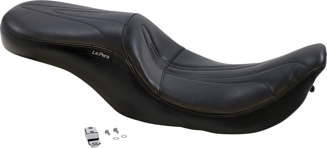 Le Pera Sorrento 2-Up Seat - Stitched - Black - FLHR '02-'07 LH-907RK - Side View