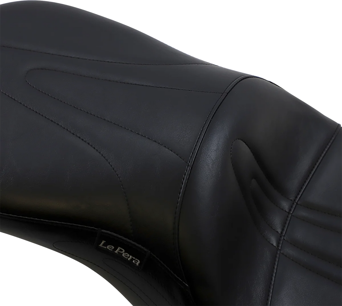 Le Pera Sorrento 2-Up Seat - Stitched - Black - FLHR '02-'07 LH-907RK - Back View
