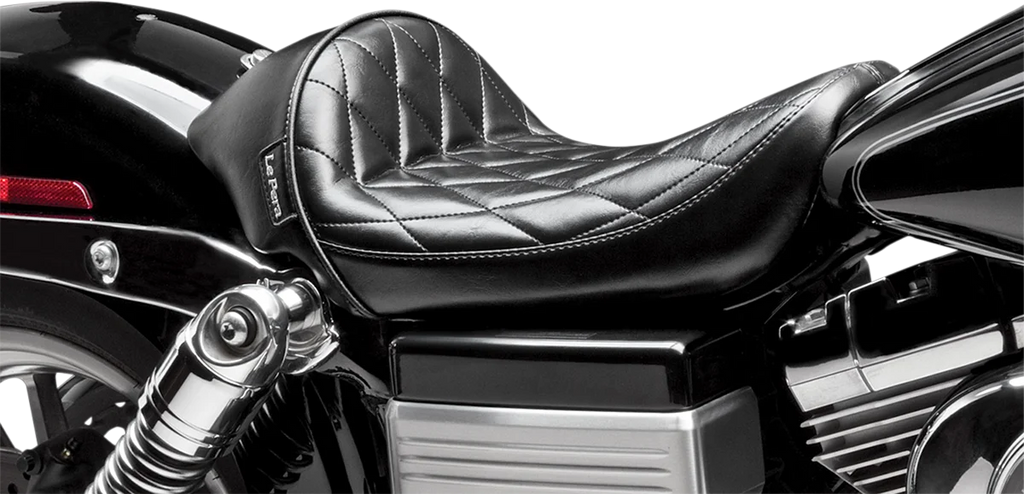 Le Pera Stubs Cafe Seat - Diamond - Black - FXD '06-'17 LK-421DM - Main Product View