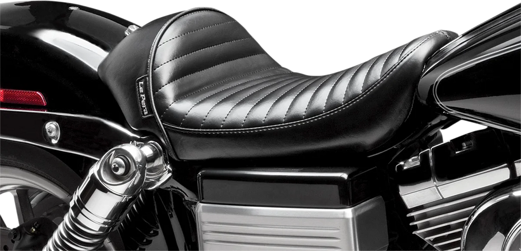Le Pera Stubs Cafe Seat - Pleated - Black - FXD '06-'17 LK-421PT - Main Product View
