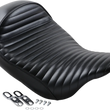 Load image into Gallery viewer, Le Pera Stubs Cafe Seat - Pleated - Black - FXD '06-'17 LK-421PT - Side View