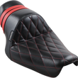 Load image into Gallery viewer, Le Pera Stubs Spoiler Seat - Diamond - Black w/ Red Stripes - XL '04-'23 LK-416DMRED - Main Product View