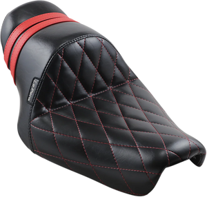 Le Pera Stubs Spoiler Seat - Diamond - Black w/ Red Stripes - XL '04-'23 LK-416DMRED - Main Product View