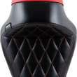 Load image into Gallery viewer, Le Pera Stubs Spoiler Seat - Diamond - Black w/ Red Stripes - XL '04-'23 LK-416DMRED - Side View