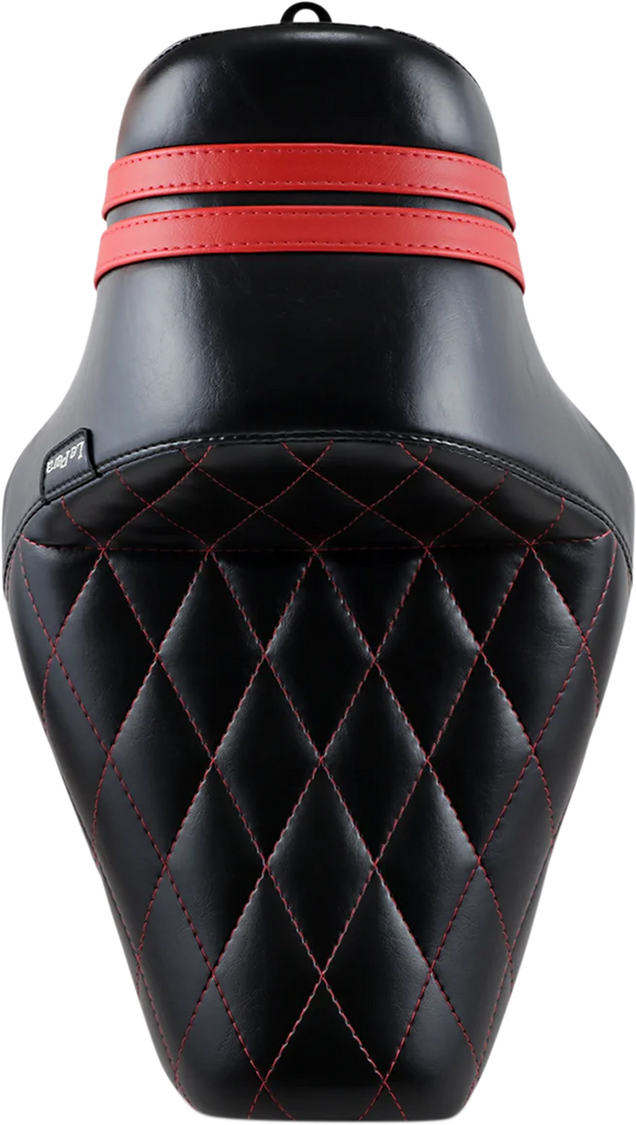 Le Pera Stubs Spoiler Seat - Diamond - Black w/ Red Stripes - XL '04-'23 LK-416DMRED - Side View