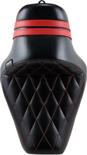 Load image into Gallery viewer, Le Pera Stubs Spoiler Seat - Diamond - Black w/ Red Stripes - XL &#39;04-&#39;23 LK-416DMRED - Side View