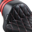 Load image into Gallery viewer, Le Pera Stubs Spoiler Seat - Diamond - Black w/ Red Stripes - XL '04-'23 LK-416DMRED - Back View