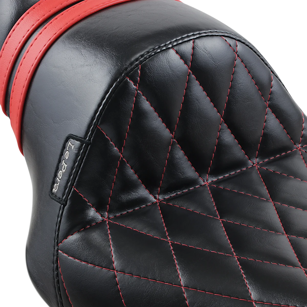 Le Pera Stubs Spoiler Seat - Diamond - Black w/ Red Stripes - XL '04-'23 LK-416DMRED - Back View