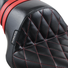 Load image into Gallery viewer, Le Pera Stubs Spoiler Seat - Diamond - Black w/ Red Stripes - XL &#39;04-&#39;23 LK-416DMRED - Back View