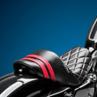 Load image into Gallery viewer, Le Pera Stubs Spoiler Seat - Diamond - Black w/ Red Stripes - XL '04-'23 LK-416DMRED - Installation View