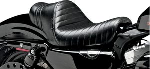 Le Pera Stubs Spoiler Seat - Pleated - Black w/ Black Stripes - XL '04-'23 LK-416BLK - Main Product View