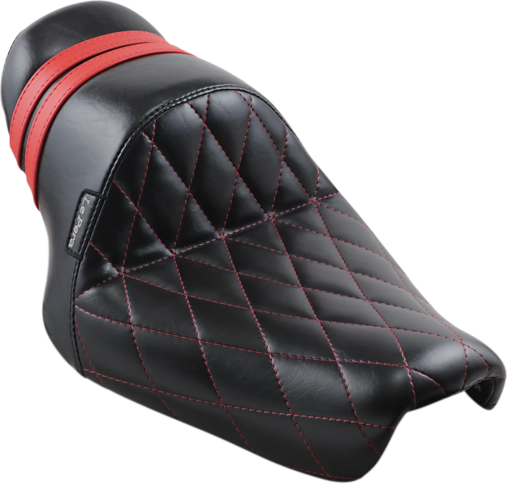 Le Pera Stubs Spoiler Seat - Pleated - Black w/ Black Stripes - XL '04-'23 LK-416BLK - Side View