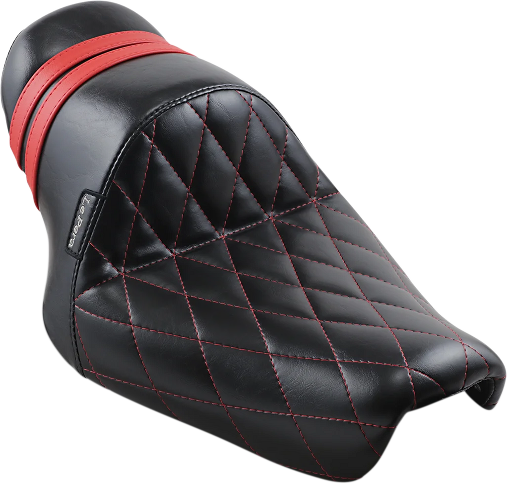 Le Pera Stubs Spoiler Seat - Pleated - Black w/ Black Stripes - XL '04-'23 LK-416BLK - Side View