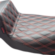 Load image into Gallery viewer, Le Pera Tailwhip Daddy Long Legs Seat - Double Diamond w/ Red Thread - FL '08-'24 LK-587DLDD-RED - Main Product View