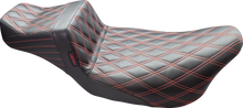 Load image into Gallery viewer, Le Pera Tailwhip Daddy Long Legs Seat - Double Diamond w/ Red Thread - FL '08-'24 LK-587DLDD-RED - Main Product View