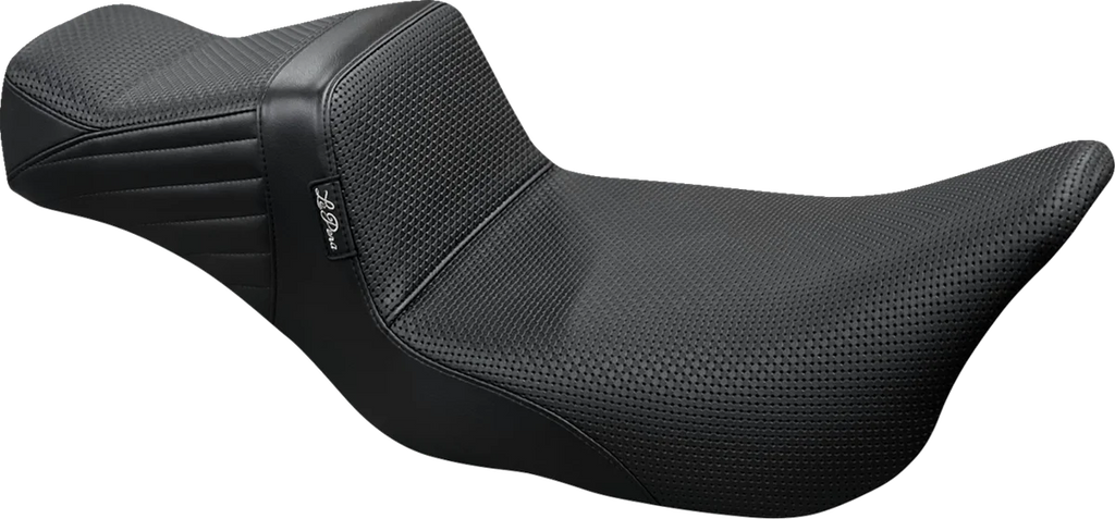 Le Pera Tailwhip Daddy Long Legs Seat - Pleated - Black - Touring '08-'23 LK-587DLPT - Side View