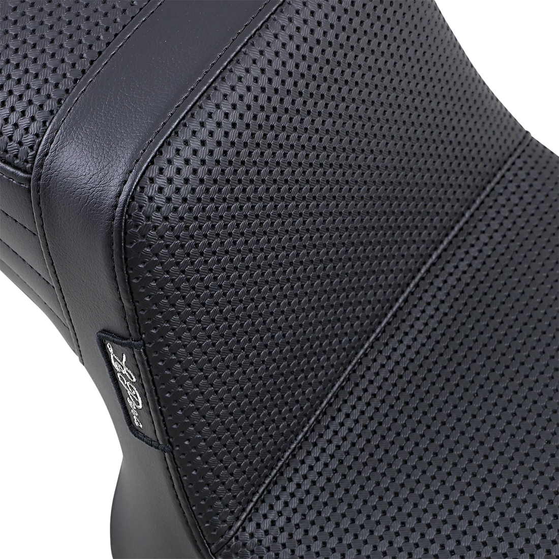 Le Pera Tailwhip Seat - Basketweave - Black - FXR '82-'94 L-588BW - Side View