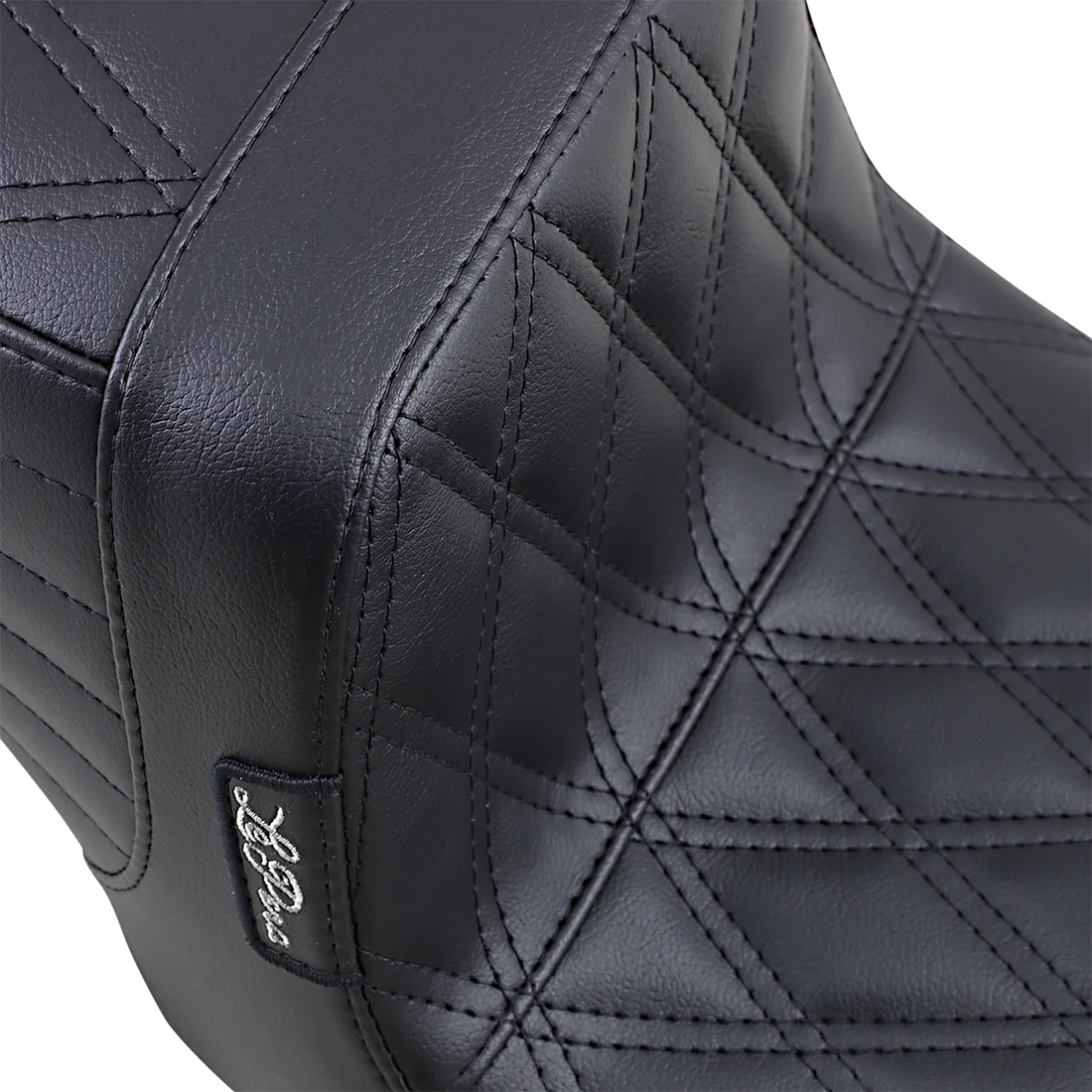 Le Pera Tailwhip Seat - Double Diamond - Black - FXD '99-'03 LN-581DD - Side View