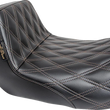 Load image into Gallery viewer, Le Pera Tailwhip Seat - Double Diamond w/ Chestnut Thread - Black - FL '08-'24 LK-587DD-CHET - Main Product View