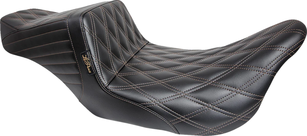 Le Pera Tailwhip Seat - Double Diamond w/ Chestnut Thread - Black - FL '08-'24 LK-587DD-CHET - Main Product View